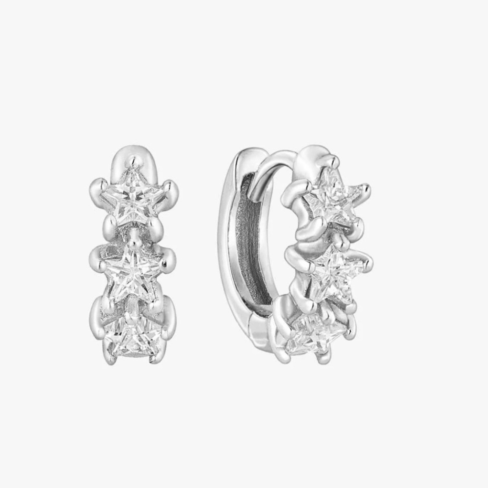 Cosmic Cluster Huggie Hoop Earrings gold and silver available NWT